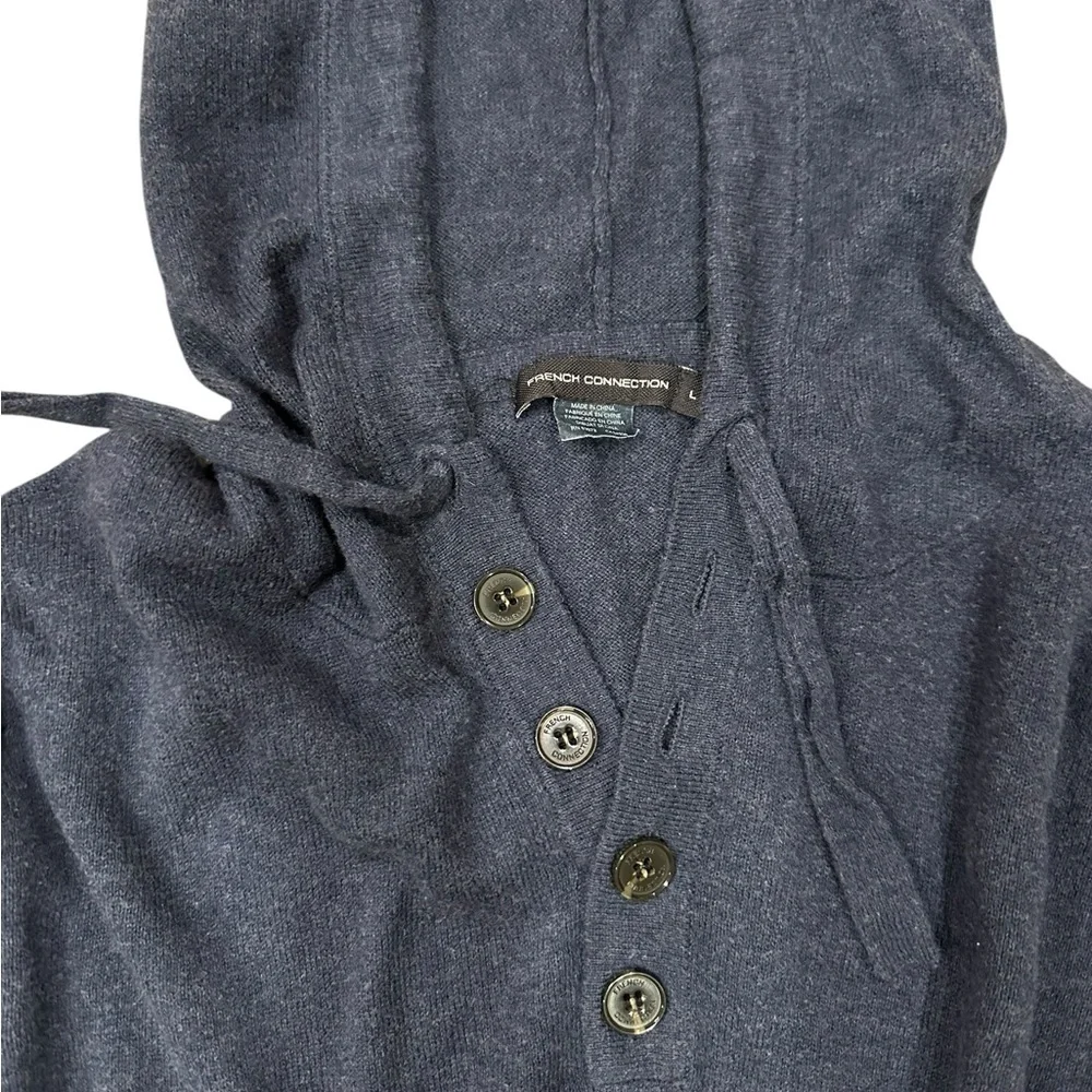 French Connections Navy Striped Hoodie lg
